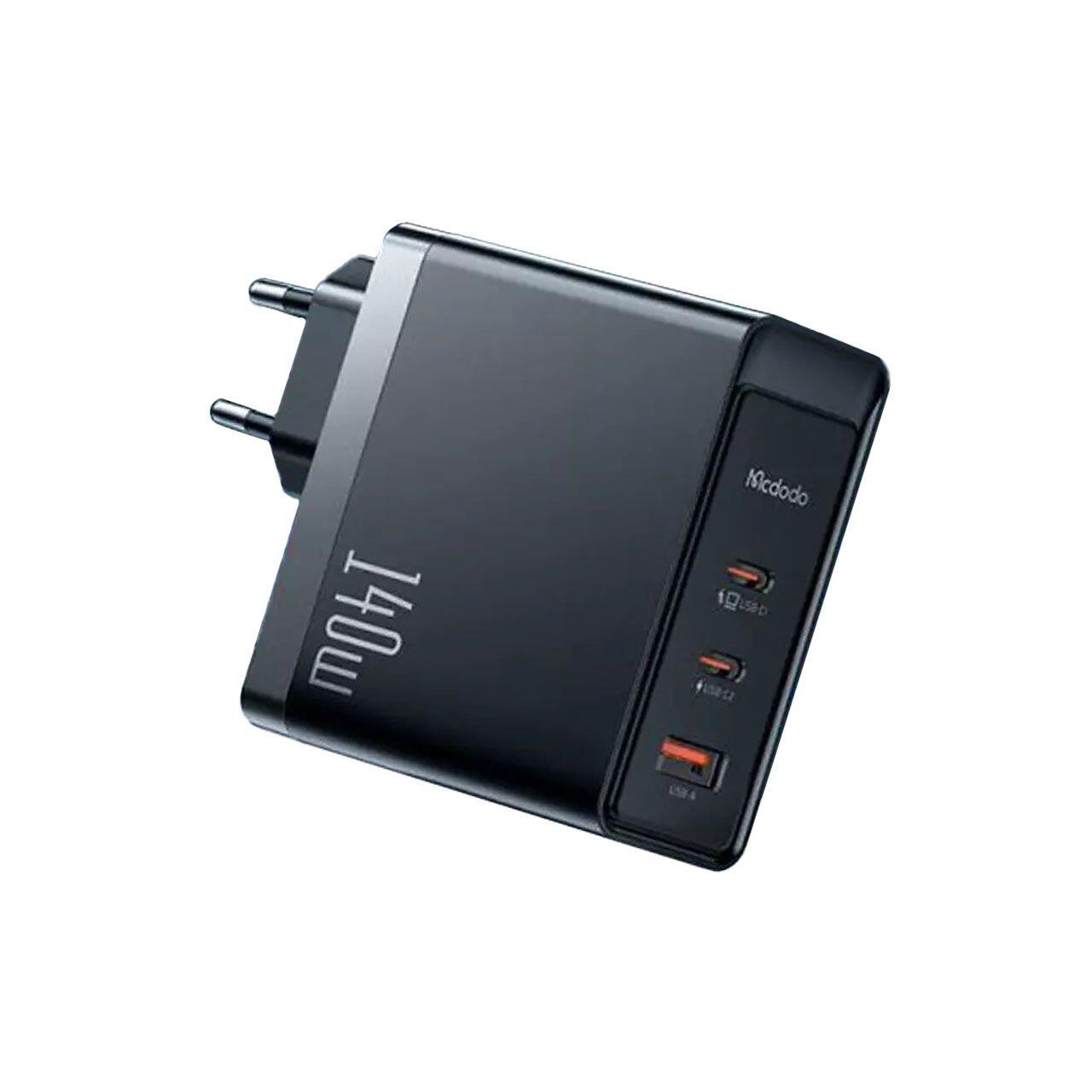 Laptop, Tablete & Telefoane - Mcdodo Incarcator Retea Port 2xType-C si 1xUSB-A GaN5 Pro Fast Charging 140W, Negru
