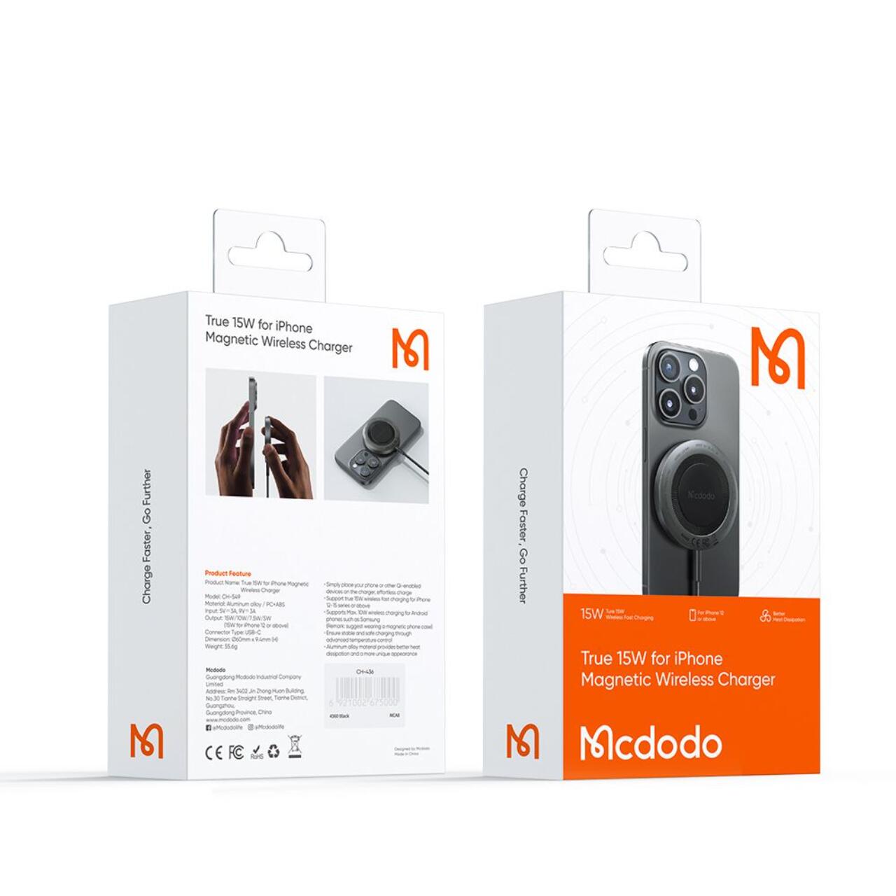 Mcdodo Incarcator Wireless Magnetic, 15W, 1m Negru [5]