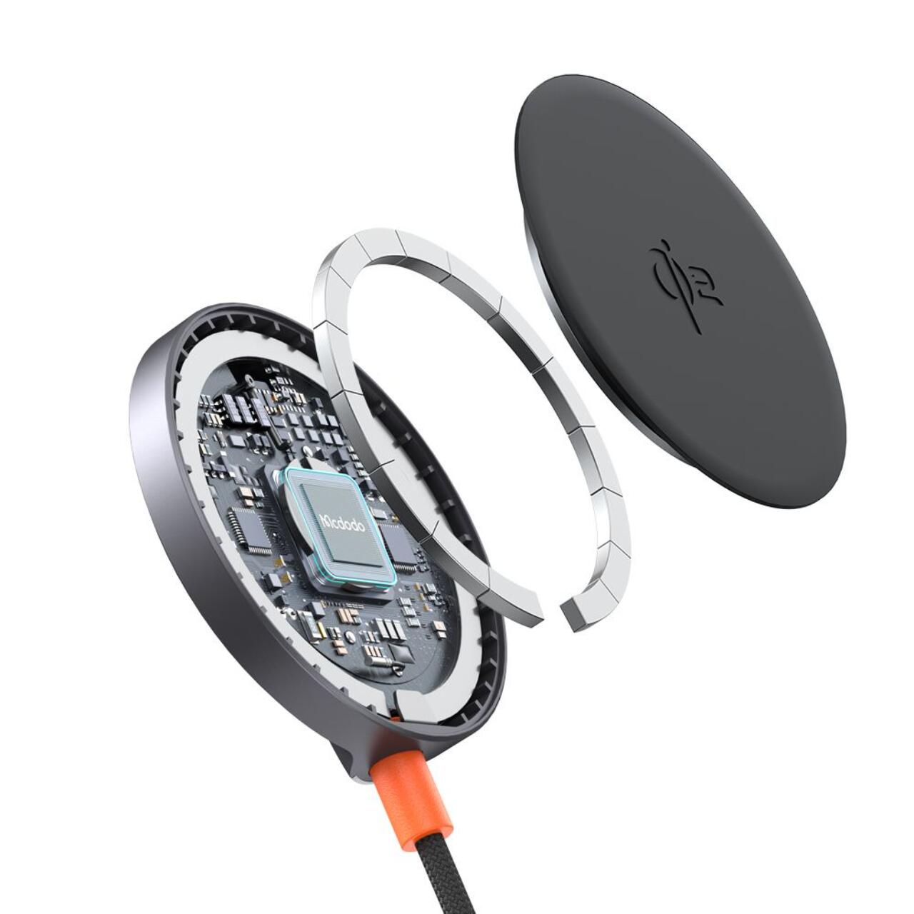 Mcdodo Incarcator wireless MagQ Magnetic, 15W, Qi2, cip MSC Negru [4]