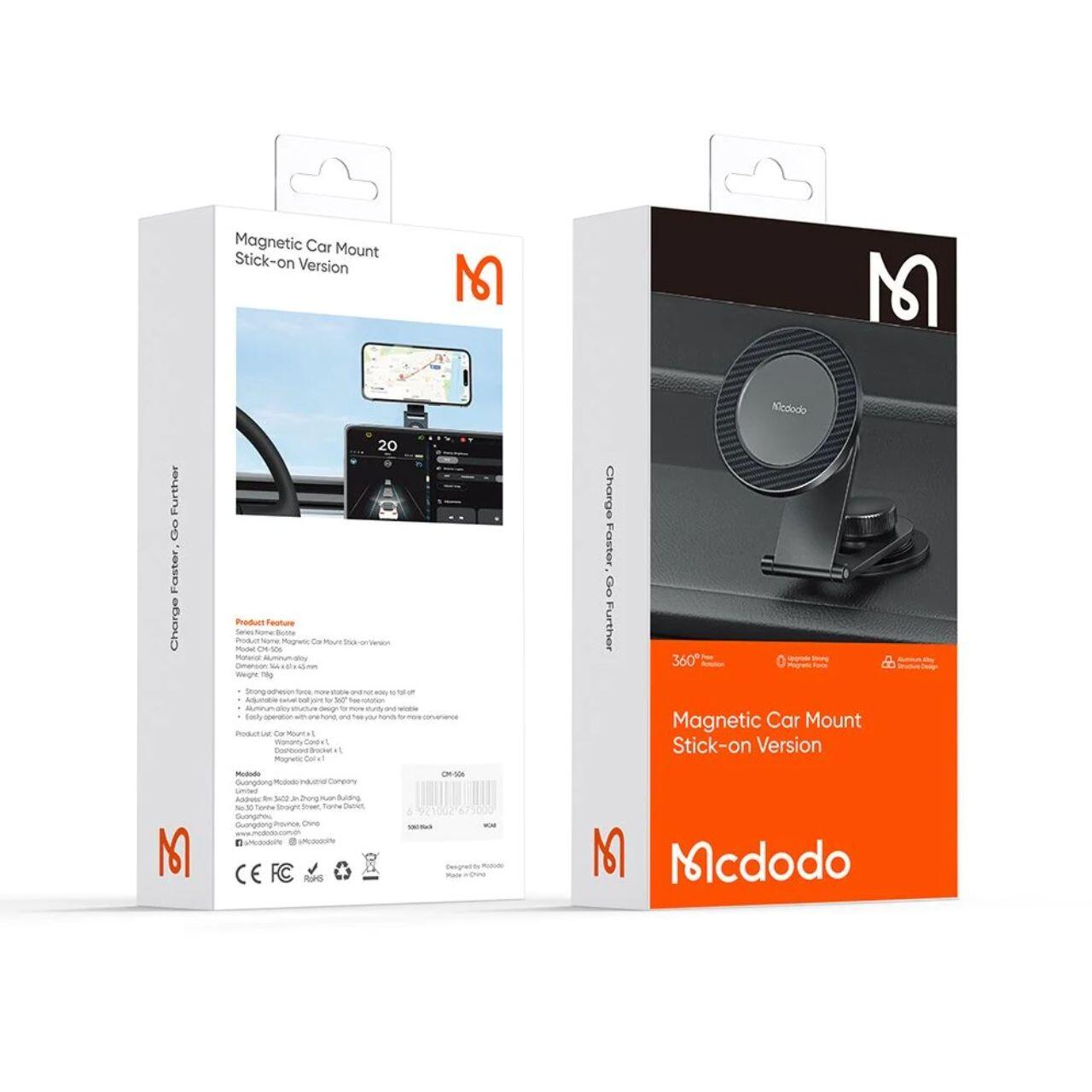 Mcdodo Suport Auto Magnetic Biotite Series, prindere cu adeziv, Negru [6]