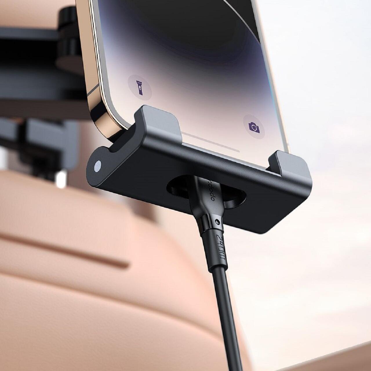 Mcdodo Suport Auto telefon si tableta cu diagonala intre 4.7 si 12.9 inch, rotire la 360 grade, pentru tetiera, Negru [4]
