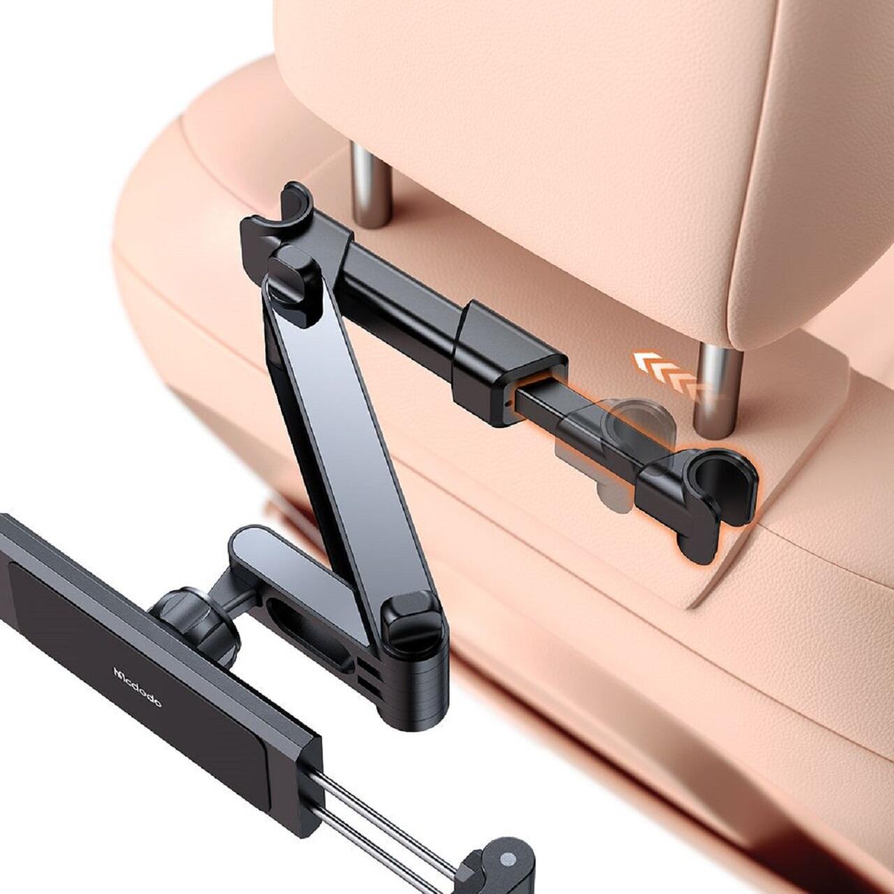 Mcdodo Suport Auto telefon si tableta cu diagonala intre 4.7 si 12.9 inch, rotire la 360 grade, pentru tetiera, Negru [5]