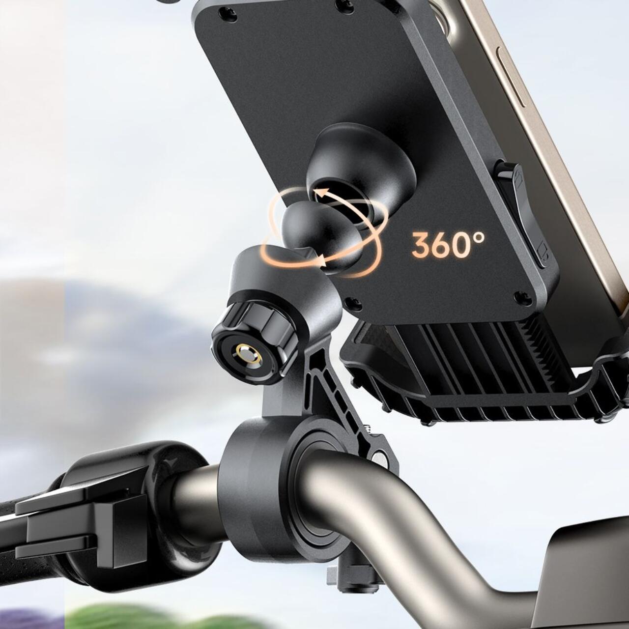 Mcdodo Suport Telefon pentru Bicicleta Basalt Series, reglabil  360, pentru telefoane cu diagonala 4,2 - 6,5 inch, Negru [2]