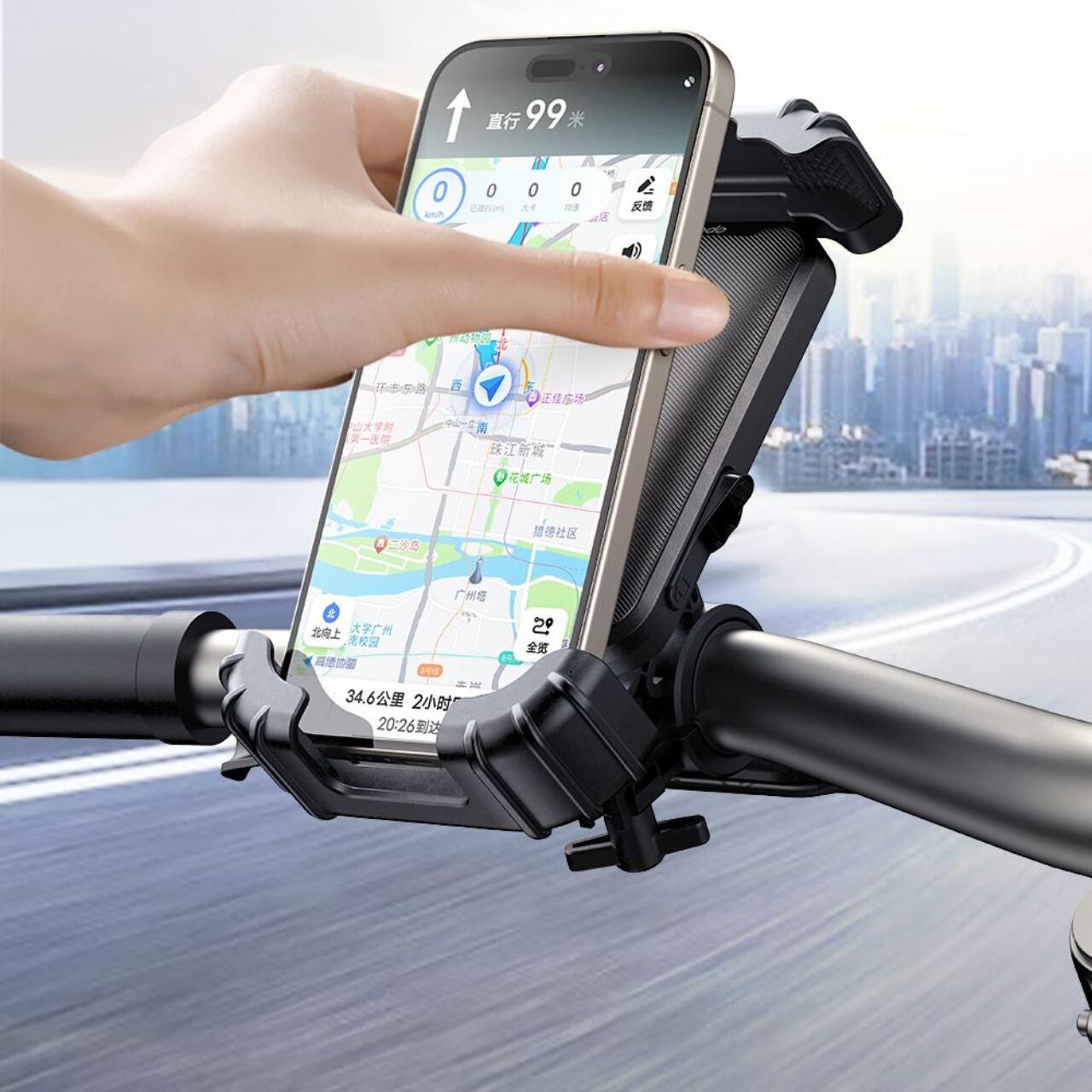 Mcdodo Suport Telefon pentru Bicicleta Basalt Series, reglabil  360, pentru telefoane cu diagonala 4,2 - 6,5 inch, Negru [7]