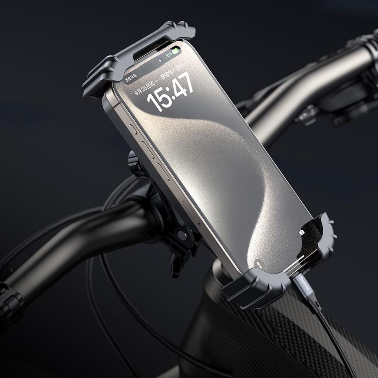 Mcdodo Suport Telefon pentru Bicicleta Basalt Series, reglabil  360, pentru telefoane cu diagonala 4,2 - 6,5 inch, Negru [8]