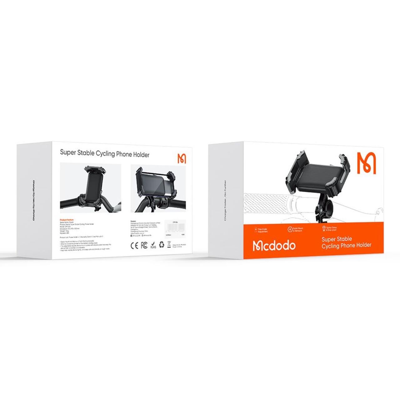 Mcdodo Suport Telefon pentru Bicicleta Basalt Series, reglabil  360, pentru telefoane cu diagonala 4,2 - 6,5 inch, Negru [9]