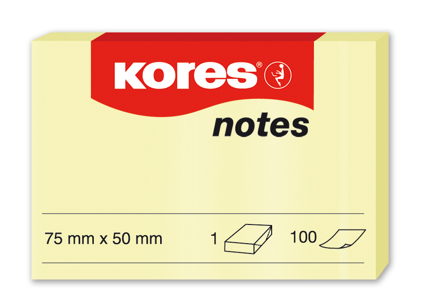Notesuri adezive - Notes adeziv 50*75mm galben pal 100 file kores