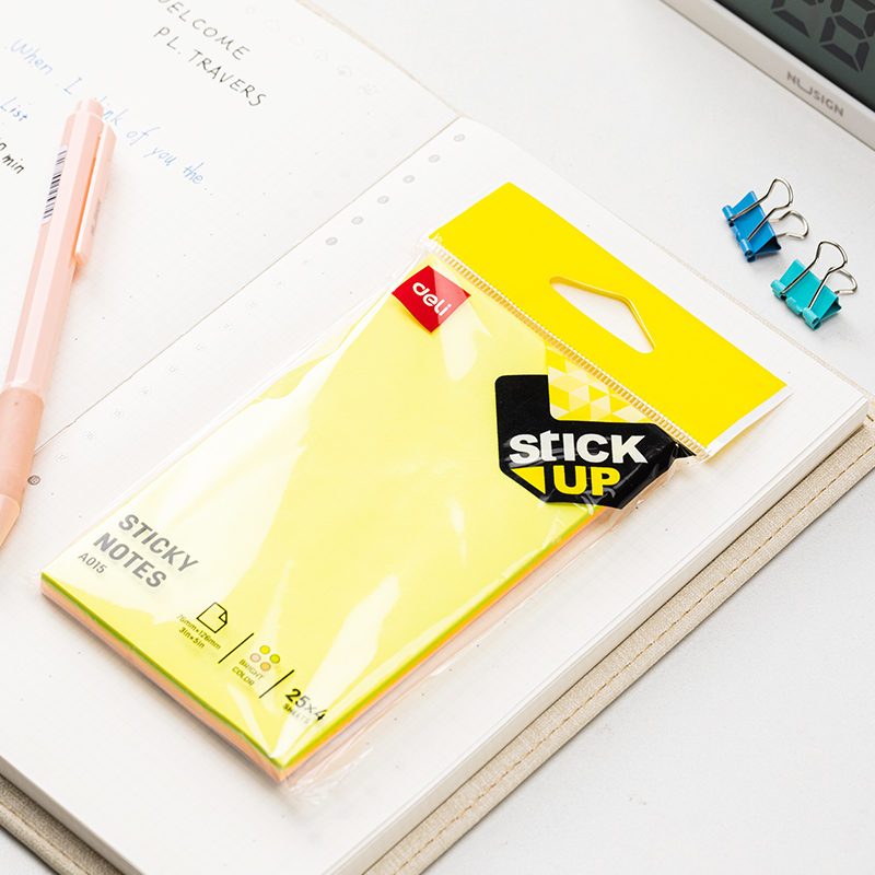 Notes adeziv 76*126mm div. culori pastel polybag deli [3]