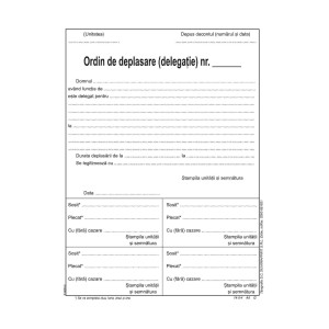 Birotică și Papetărie - Ordin de deplasare l03622