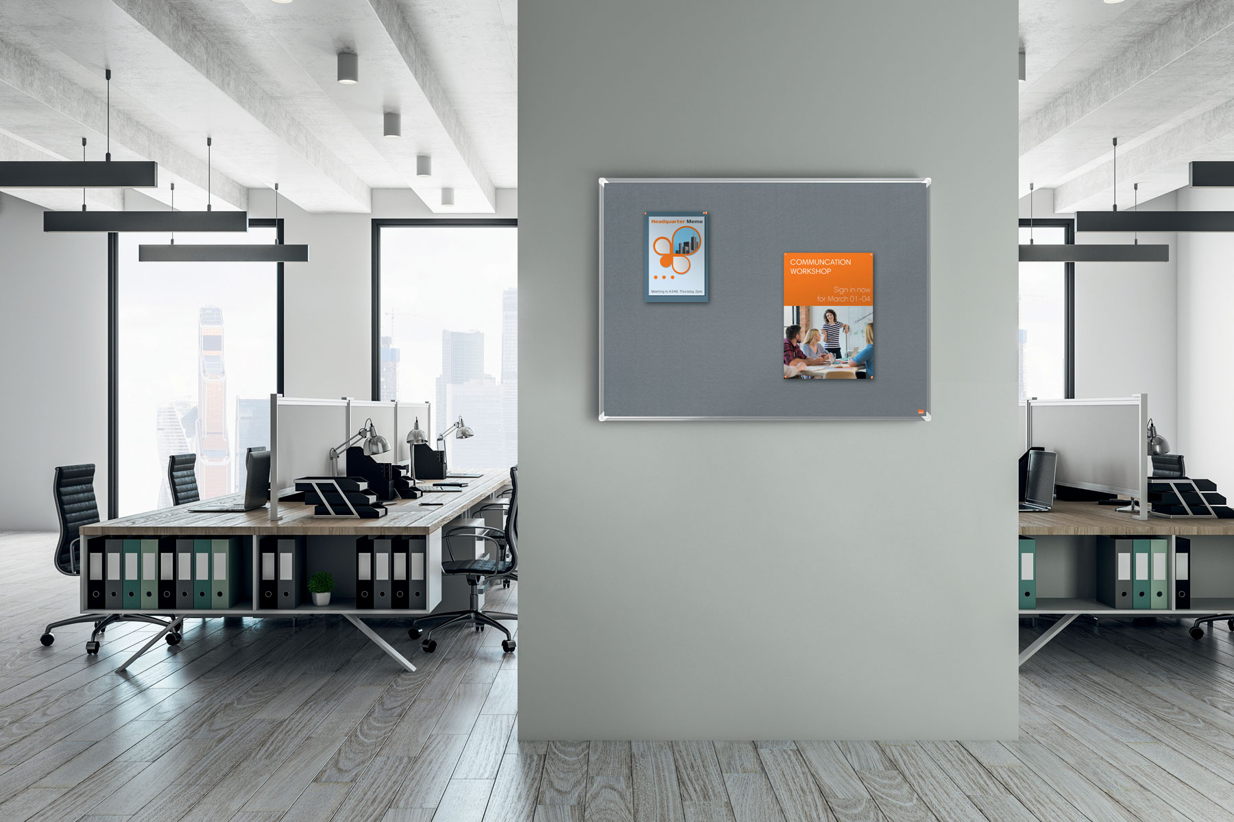 Panou pluta 90 x 120 cm rama aluminiu premium plus nobo [2]