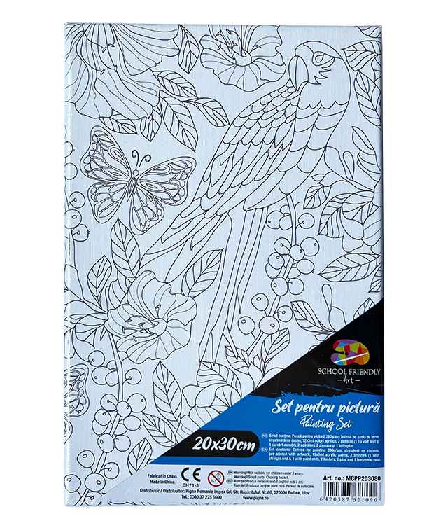 Art & Craft si Artizanat - Panza predesenata pe sasiu 20*30cm papagal sf art pigna