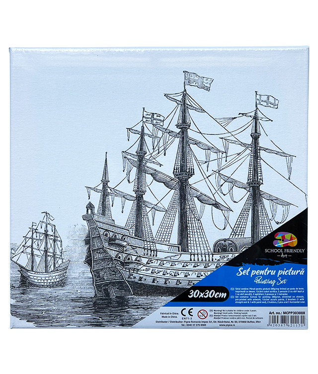 Art & Craft si Artizanat - Panza predesenata pe sasiu 30*30cm corabie sf art pigna