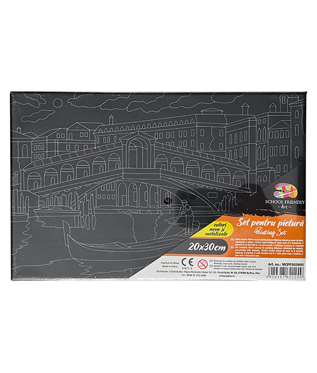 Art & Craft si Artizanat - Panza predesenata pe sasiu neagra 20*30cm venetia sf art pigna