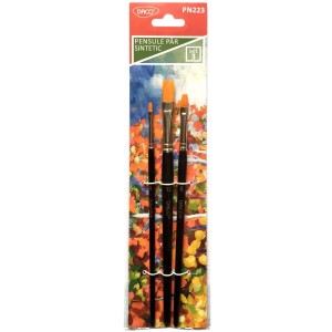 Art & Craft si Artizanat - Pensule set 3 par sintetic drept daco pn223