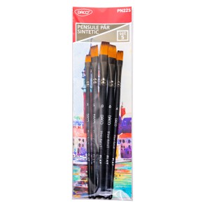Art & Craft si Artizanat - Pensule set 5 par sintetic drept daco pn225