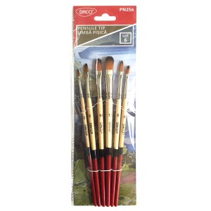 Art & Craft si Artizanat - Pensule set 6 par sintetic limba pisica daco pn256