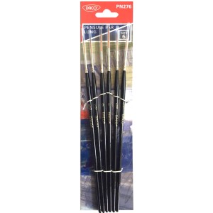 Art & Craft si Artizanat - Pensule set 6 par sintetic varf lung daco pn276