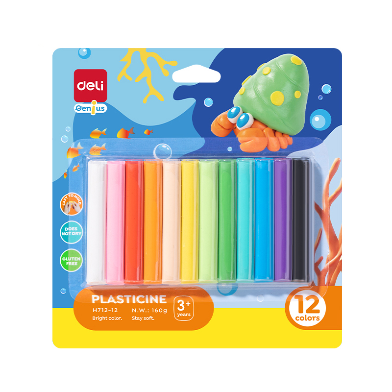 Art & Craft si Artizanat - Plastilina 12 culori 160g deli