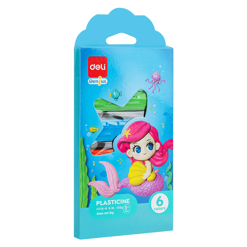 Art & Craft si Artizanat - Plastilina 6 culori 120g cutie carton deli