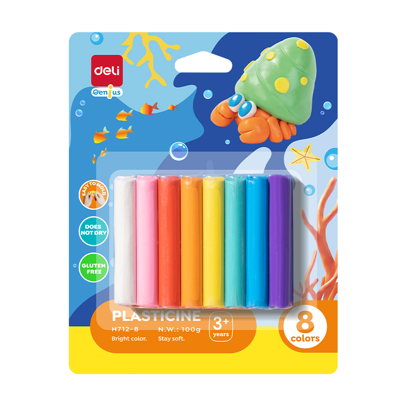 Art & Craft si Artizanat - Plastilina 8 culori 100g deli