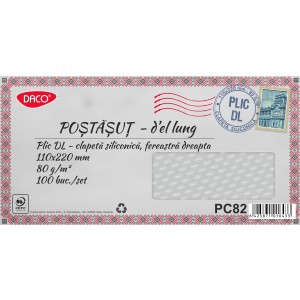 Birotică și Papetărie - Plic dl siliconic fereastra dreapta set 100 daco pc82