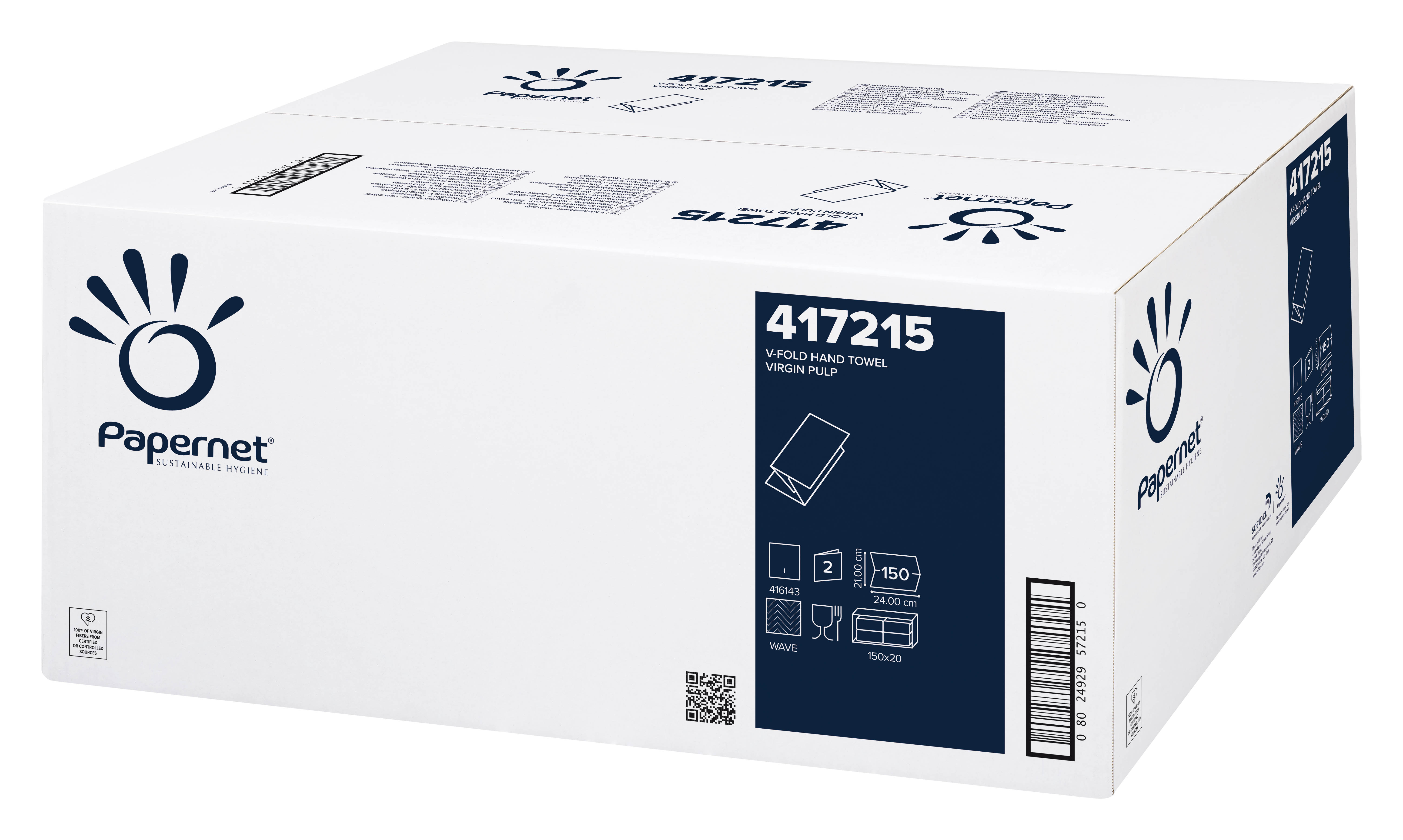 Detergenti si Curatenie - Prosoape hartie albe in v 2str 150/set papernet