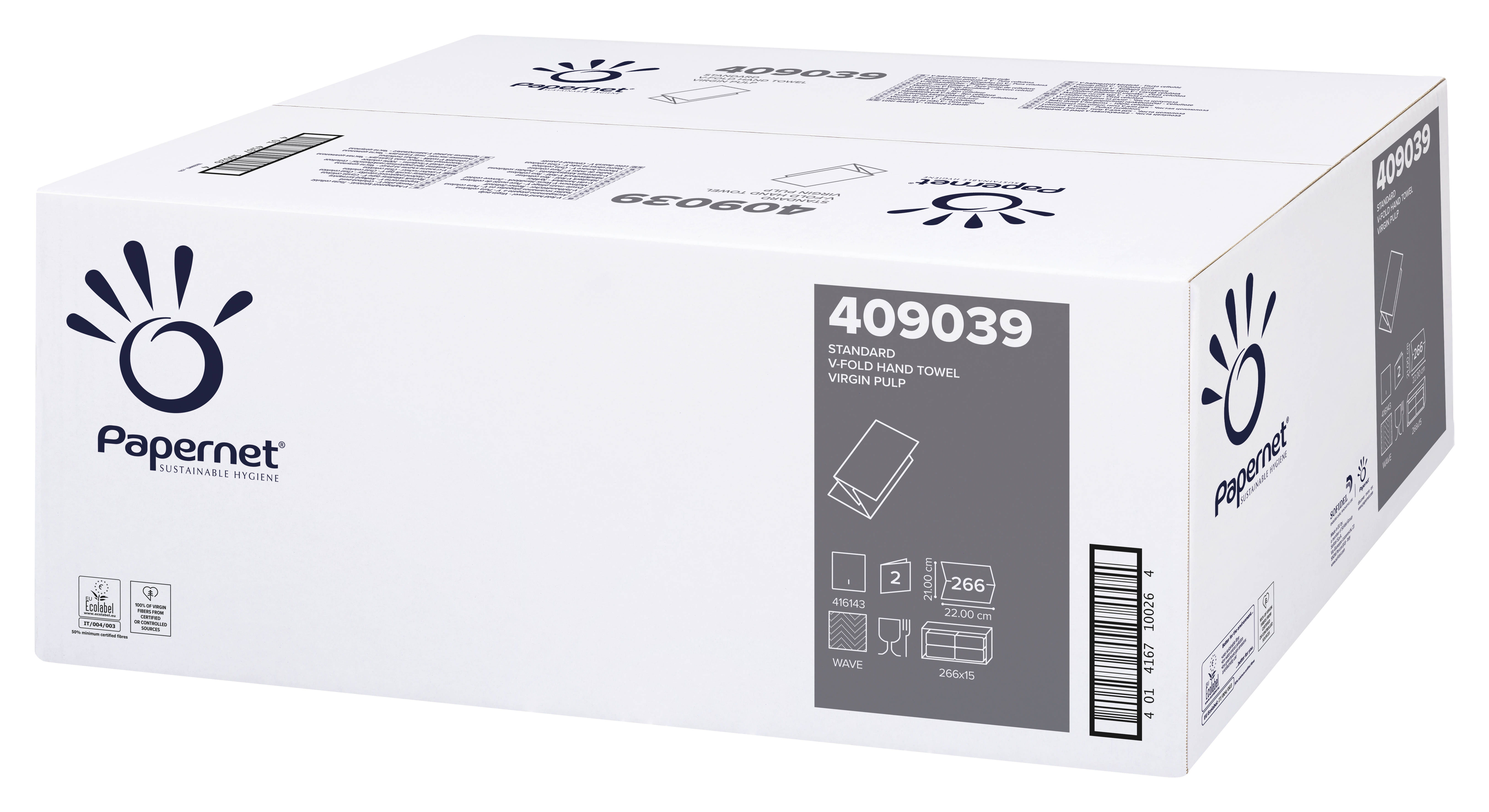Detergenti si Curatenie - Prosoape hartie albe in v 2str 266/set papernet