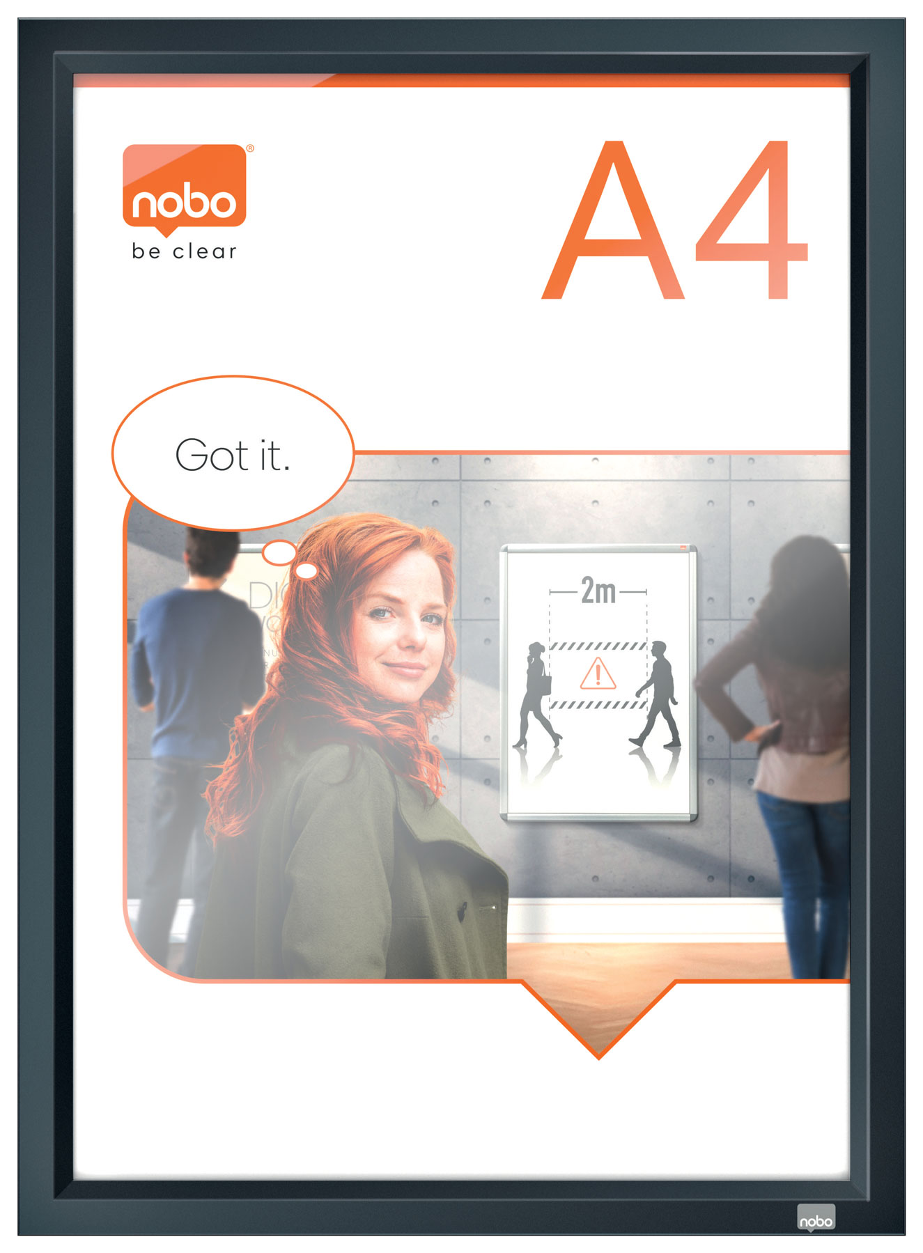 Produse pentru prezentare și afișare - Rama click aluminiu a4 grafit impression pro nobo