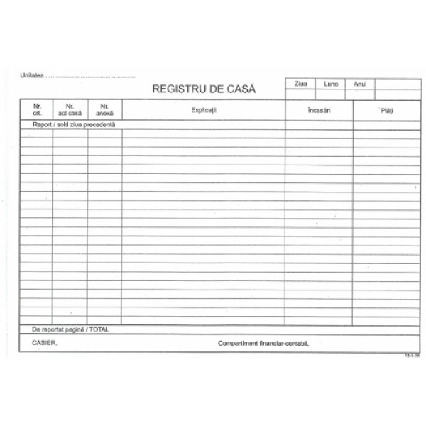Registre și cuburi de hârtie - Registru casa model nou