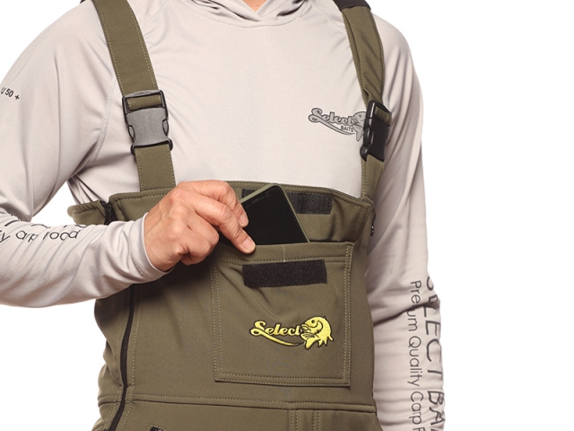 Salopeta Select Baits New Wave Softshell Fleece Insulated Green/Black Bib'n'Brace XL [3]