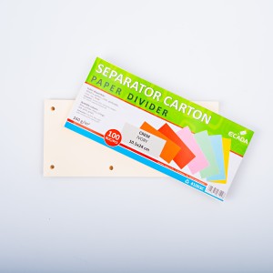 Birotică și Papetărie - Separator carton 10.5x24cm 160g set 100 crem ecada 41003c