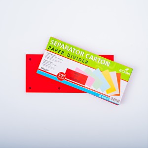 Birotică și Papetărie - Separator carton 10.5x24cm 160g set 100 rosu ecada 41003r