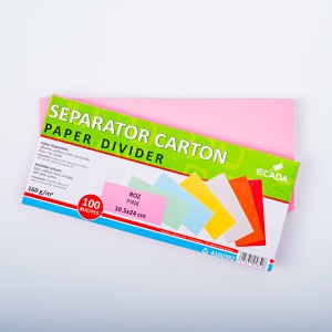 Birotică și Papetărie - Separator carton 10.5x24cm 160g set 100 roz ecada 41003rz
