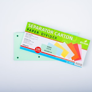Birotică și Papetărie - Separator carton 10.5x24cm 160g set 100 verde ecada 41003v