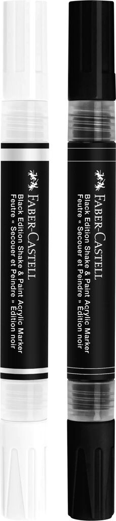 Set 2 markere acrilice shake&paint alb-negru faber-castell [1]