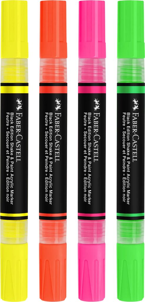 Set 4 markere acrilice shake&paint culori neon faber-castell [2]