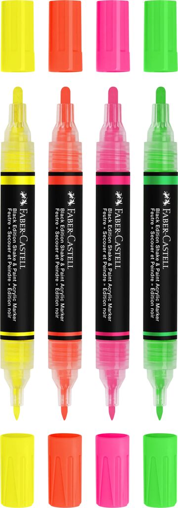 Set 4 markere acrilice shake&paint culori neon faber-castell [3]