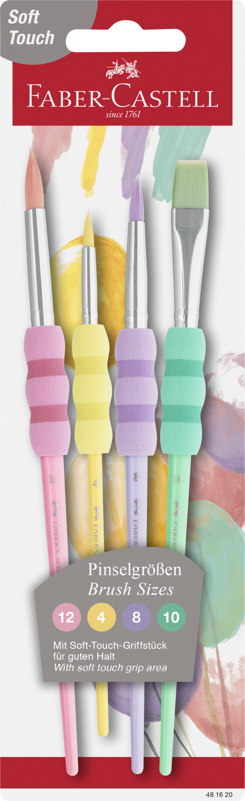 Set 4 pensule soft touch pastel faber-castell