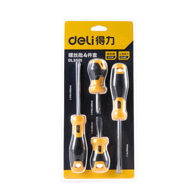 Casă, gradină și bricolaj - Set 4 surubelnite div marimi blister deli