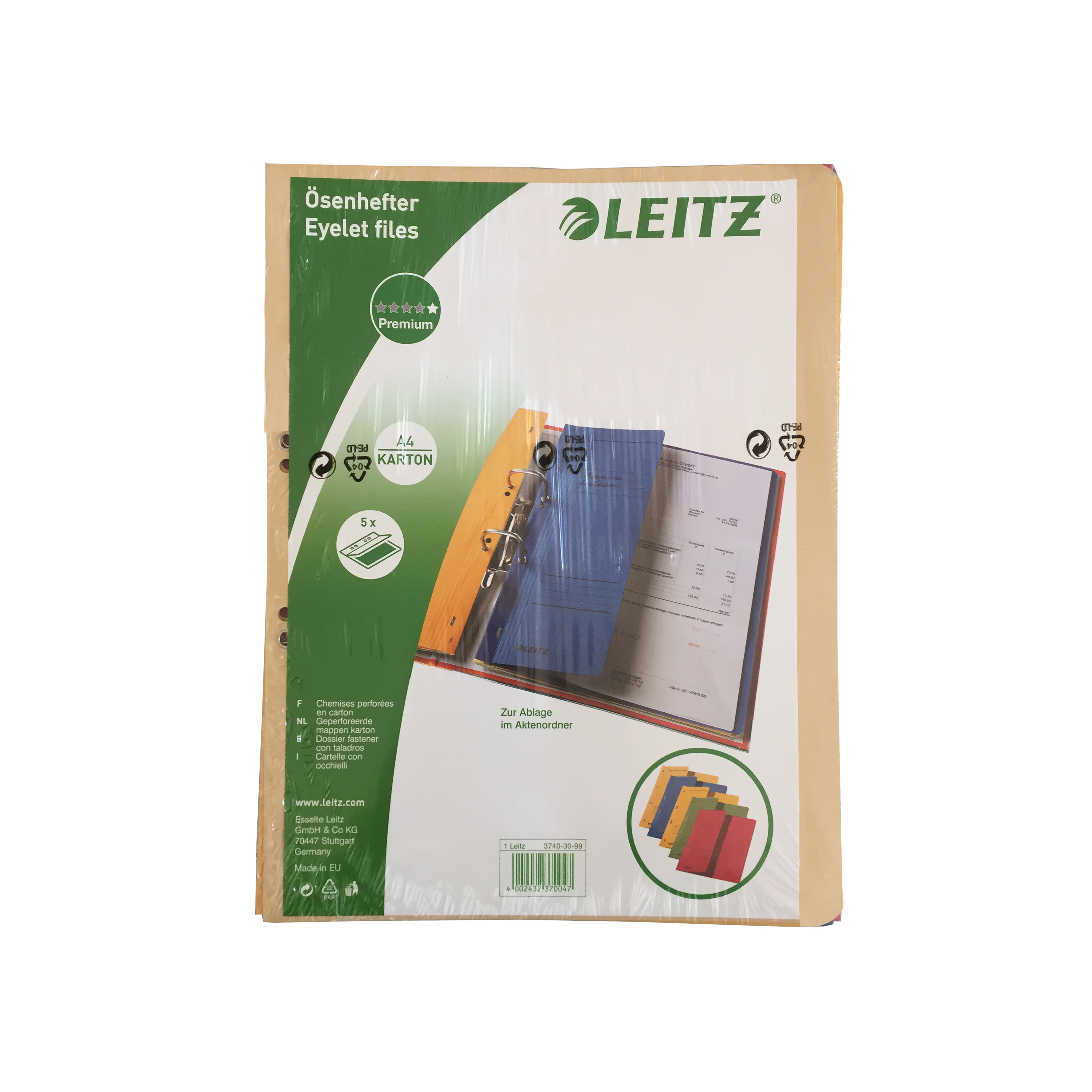 Set 5 bucati dosar carton capse 1/2 diverse culori leitz [1]