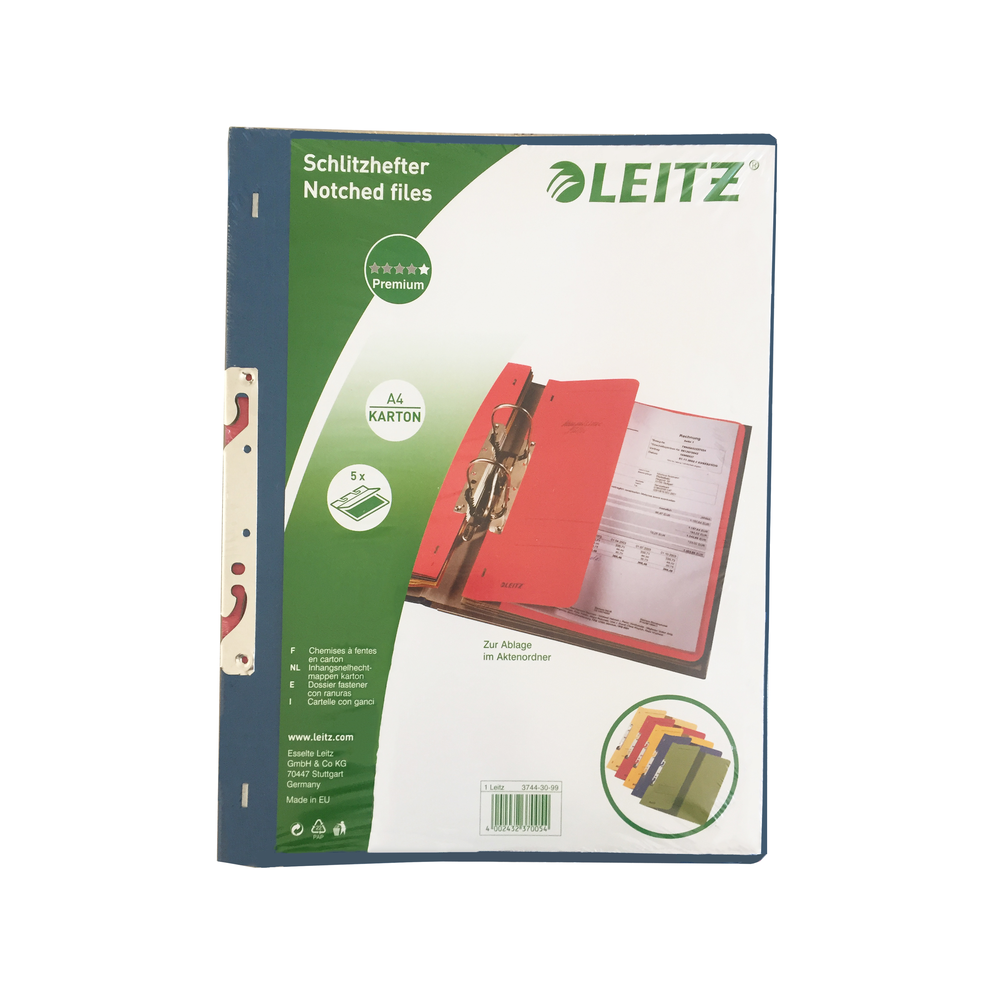 Set 5 bucati dosar carton incopciat 1/2 diverse culori leitz [1]