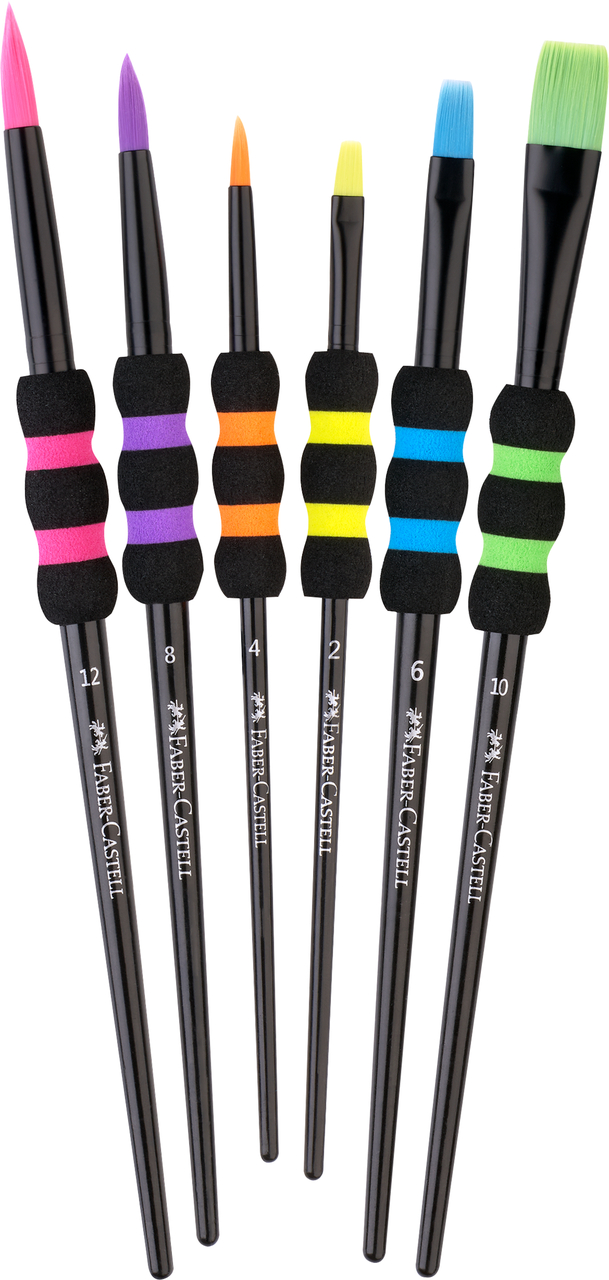 Set 6 pensule soft touch black faber-castell [2]