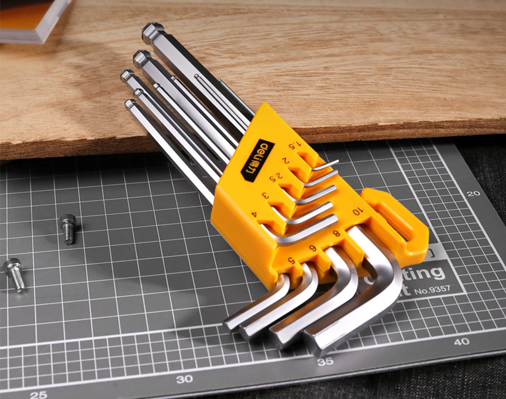Set 9 buc chei imbus cap sferic 1.5-10 mm deli [4]