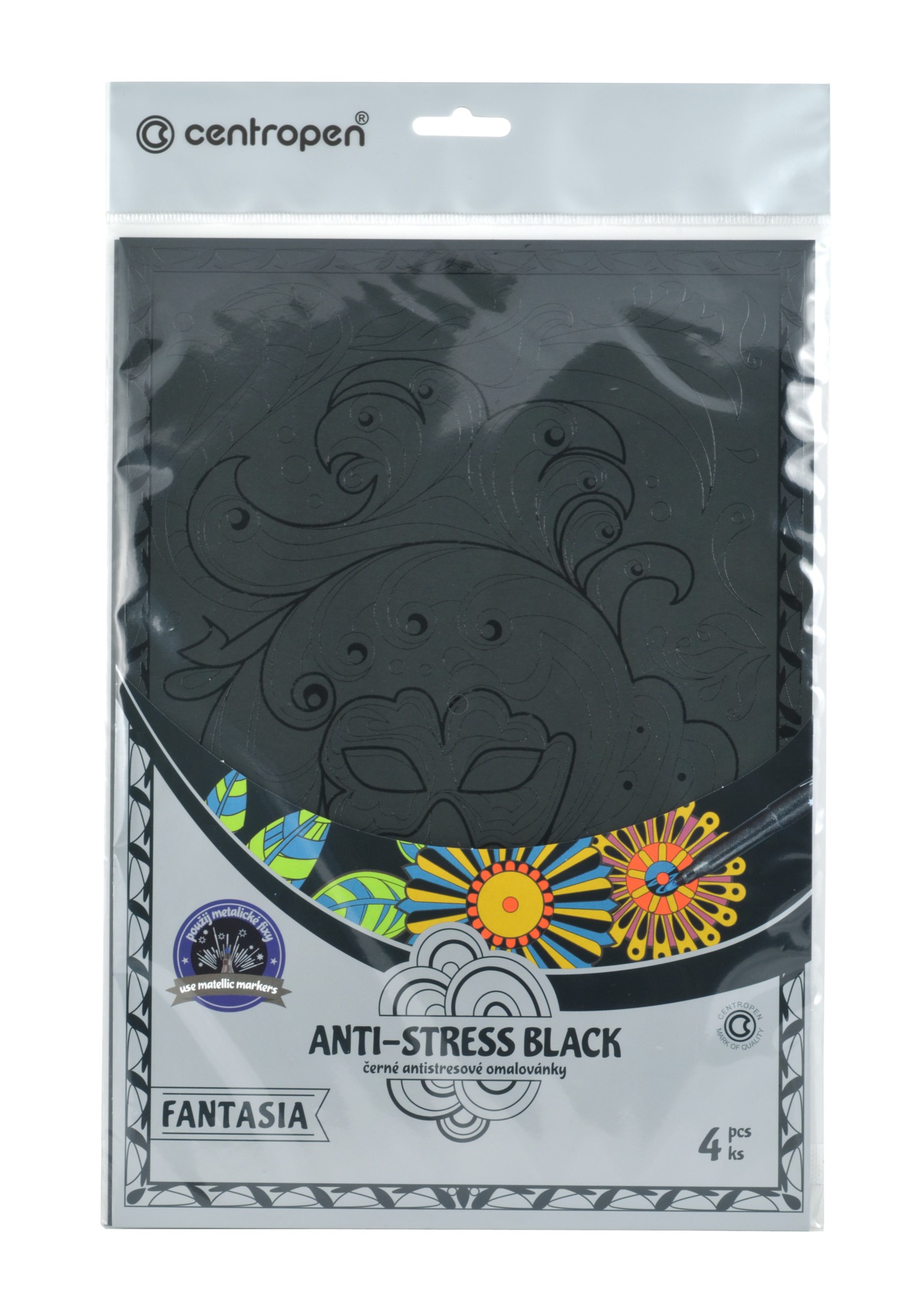 Art & Craft si Artizanat - Set coli desen anti-stress fantasya 4/set centropen