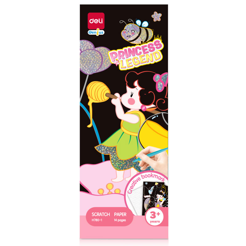 Jucării și Jocuri pentru copii - Set creativ 14 semne de carte carton razuibil printese deli