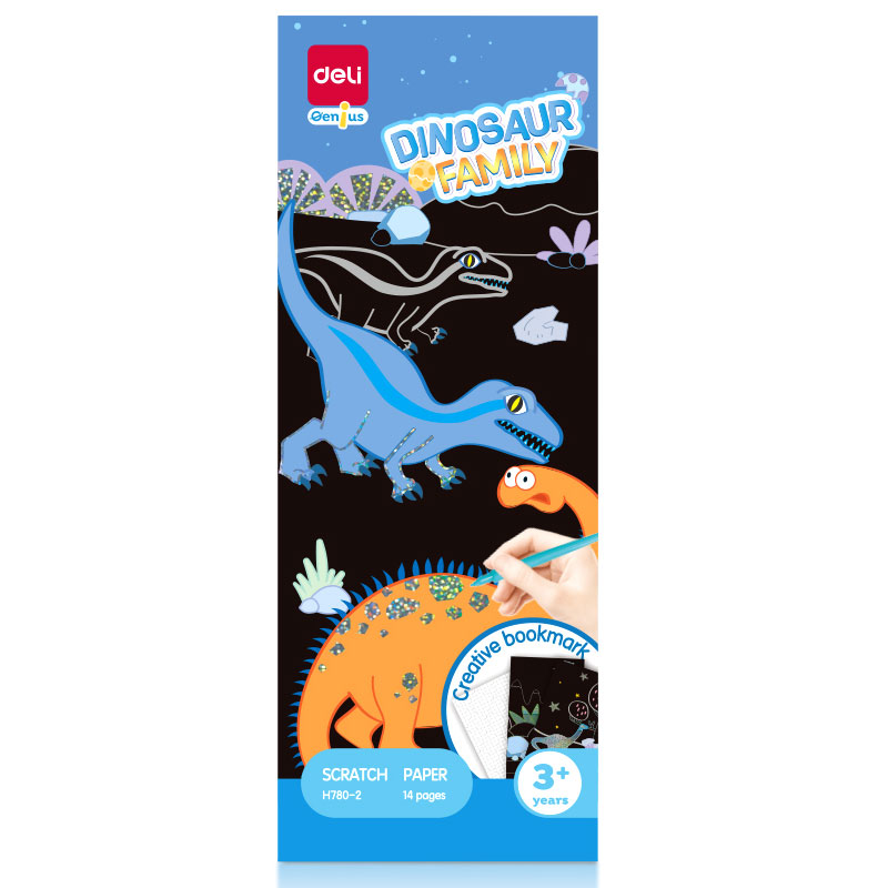 Jucării și Jocuri pentru copii - Set creativ 15 semne de carte carton razuibil dinozauri deli