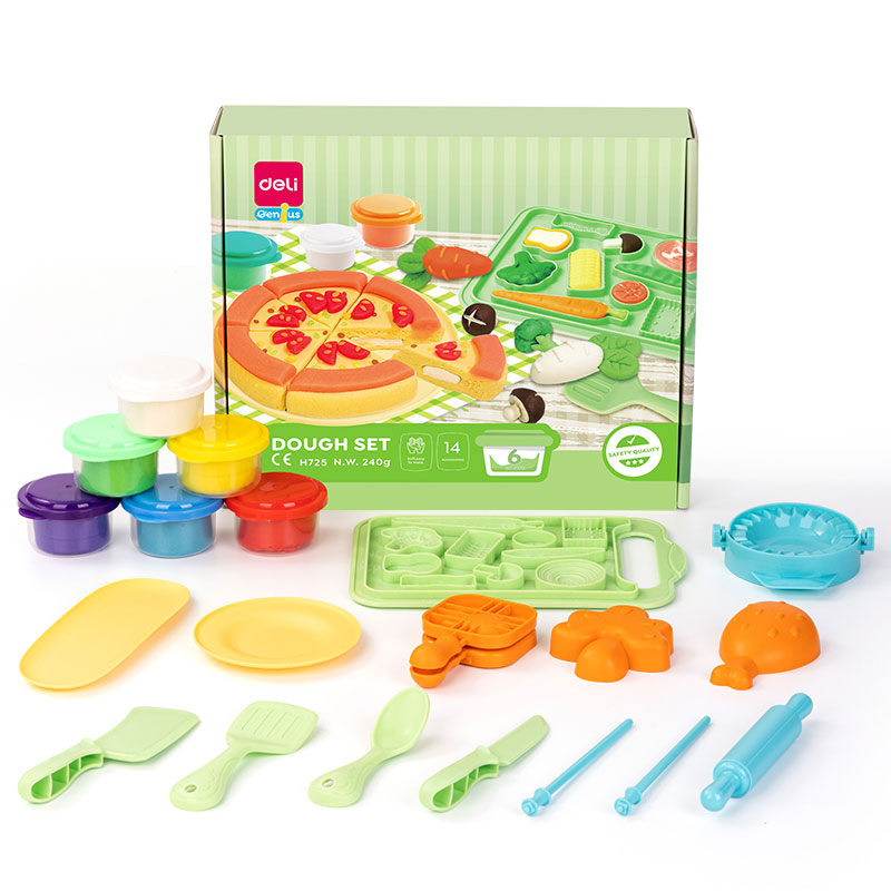 Art & Craft si Artizanat - Set creativ plastilina + 14 accesorii pizza, pasta and veggie party deli
