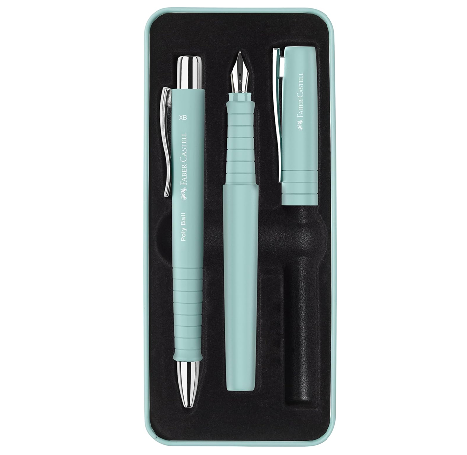 Set stilou b + pix xb poly bleu caraibe faber-castell