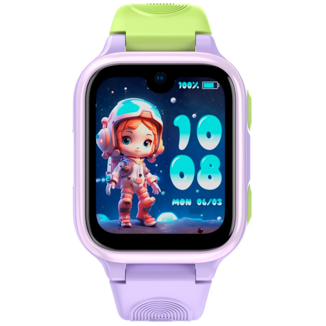 LAGENIO Smartwatch pentru copii K9 , Premium 4G cu Functie Telefon & AI, Slim, Localizare GPS, Control Parental, Buton SOS, Mov [1]