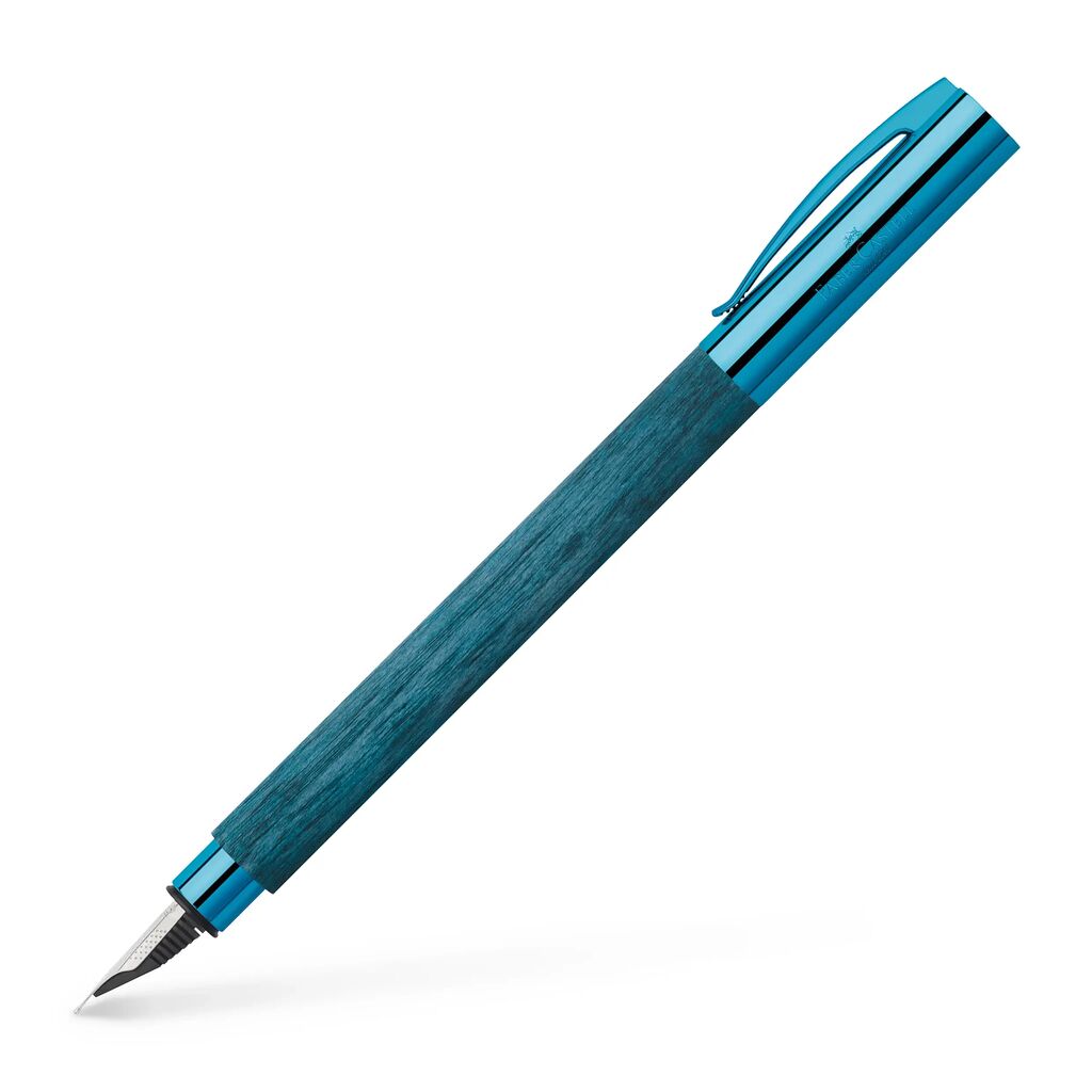 Stilou ambition blue wood f faber-castell